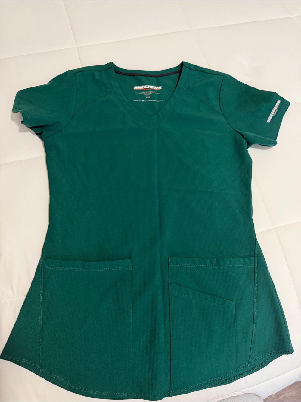 Skechers Women’s V-Neck Scrub Top in Hunter Green